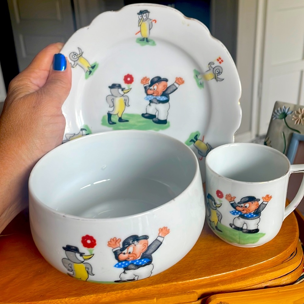 Cheeky child’s SCHWARZENHAMMER Bavaria dish set made in Germany